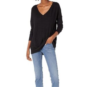 Black Oversized Comfy Vneck Sweater